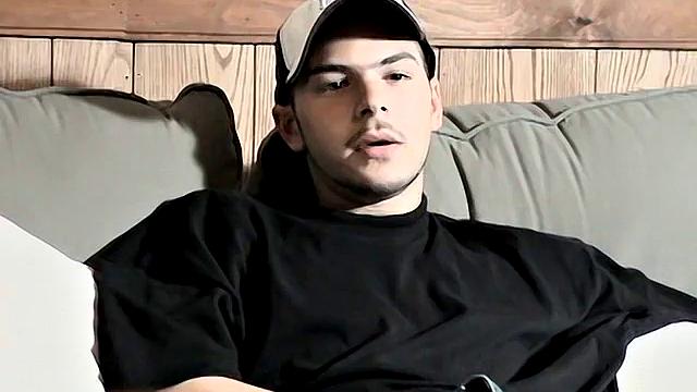 Curious straight guy pushes his limits and tastes his own cum for the first time