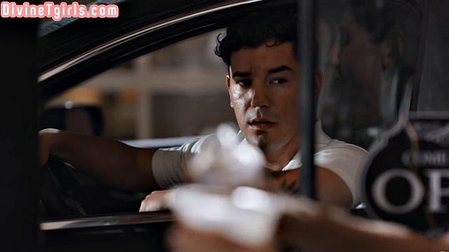 Counter tgirl pounded by customer