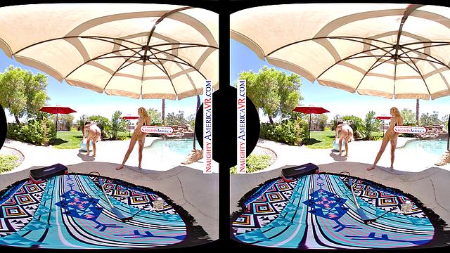 CoEd hotties, Gia Derza and Sophia Lux, tag team a big dick