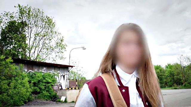 Picked up college babe fucks fake priest in the back of a van