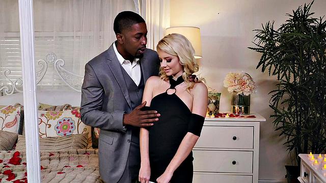 Black beauty in high heels enjoys a steamy Valentine's Day fuck fest