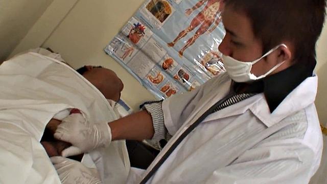 Pissing Nippon twink fucked by doctor in infirmary
