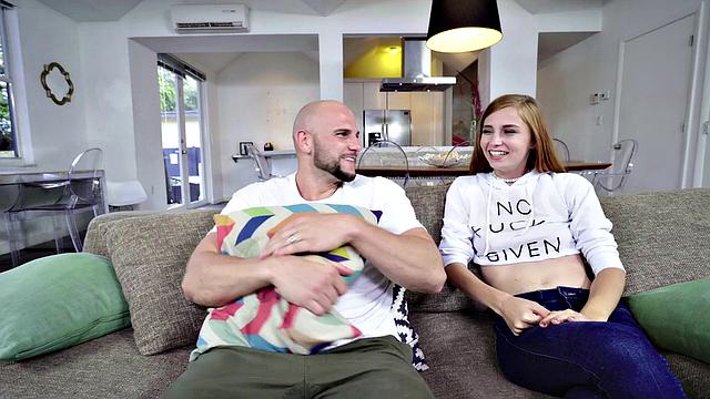 Ava Parker in a tight t-shirt fucks and rides in reverse cowgirl with a side of doggystyle