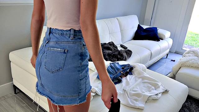 Charity's hot solo adventure on a balcony - cum in her tight pussy and doggystyle in reverse cowgirl position