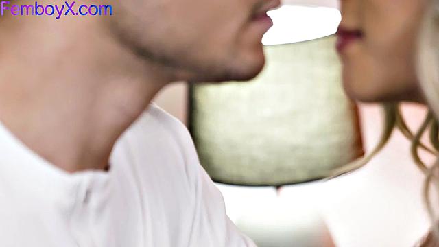 Sensual femboi spoils jock