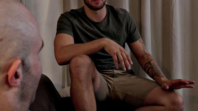 Hunky DILF sucks dick after unsaddled taboo sex