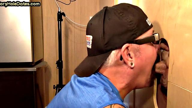 Cum loving DILF sucks hard white rod at home