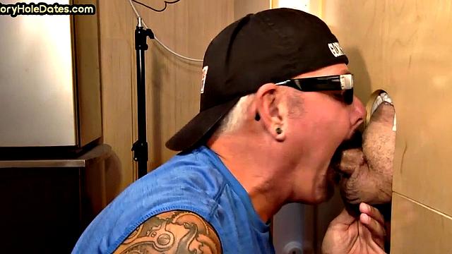 Cum loving DILF sucks hard white rod at home