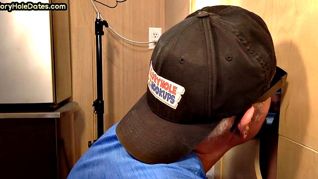 Cum loving DILF sucks hard white rod at home