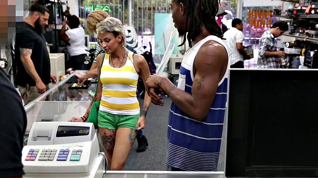 Pawnshop amateur babe pussydrilled in office till facial