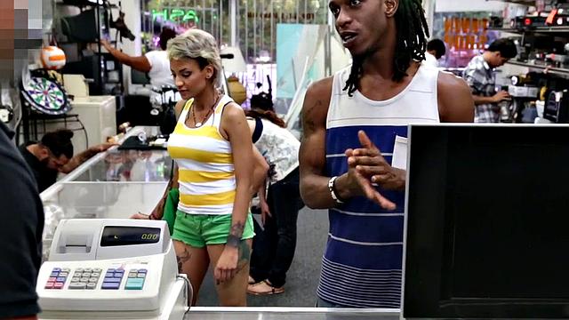 Pawnshop amateur babe pussydrilled in office till facial