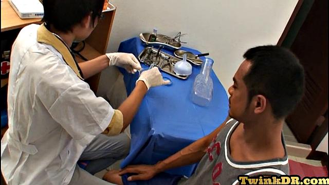 Skinny asian analpounding patient