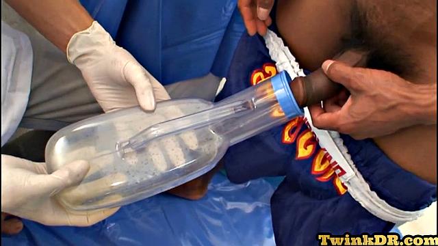 Skinny asian analpounding patient