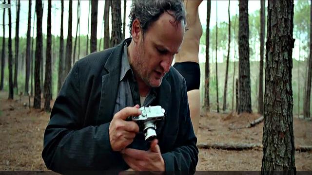 Blonde celebrity Riley Keough gets naughty in public with a topless bra-clad scene