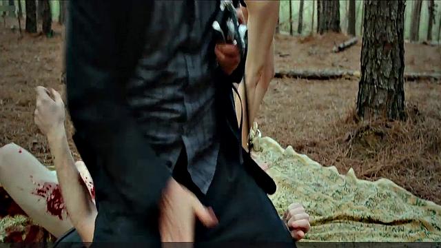 Blonde celebrity Riley Keough gets naughty in public with a topless bra-clad scene