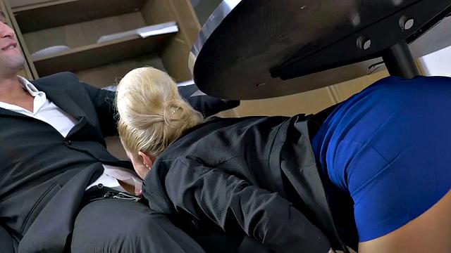 Slutty office lady enjoys fucking hard with her dirty boss