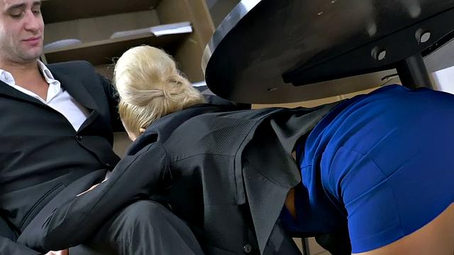Slutty office lady enjoys fucking hard with her dirty boss