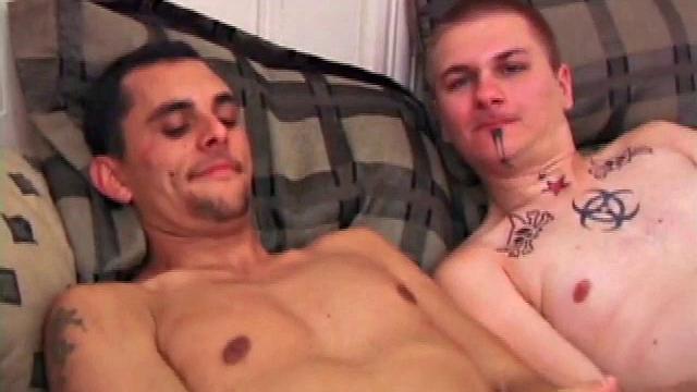 Simon's friend Silver is willing to try some new things with him. They start off kissing and biting nips when Simon moves his mouth to Silver's dick. After he rips Silver's pants off and removes his own, they feel each other's.