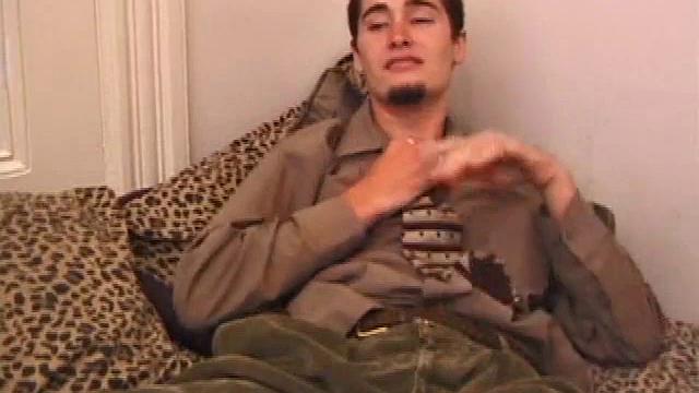 Lex is a straight boy, but he got really turned on watching another guy beat off, so he jumped at the chance to do the same on camera. He leans back, lets his mind wander, and before long has a nice stiff one between his legs.