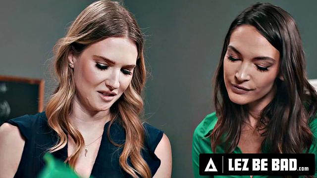 LEZ BE BAD - Wild MILF Teachers Ashley Lane, Katie Kush, & Katrina Colt Use Strap-Ons