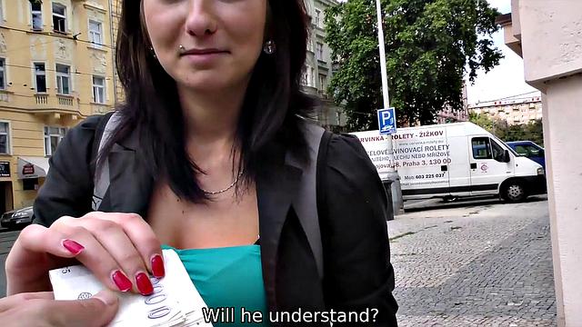 HUNT4K. Seductive miss is ready to give herself to stranger for cash