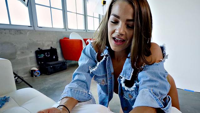 Tattooed Latina turns photoshoot into steamy fuck tape