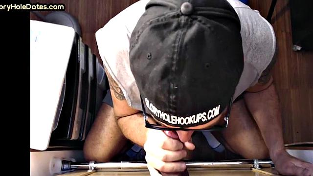 Gloryhole amateur enjoys sucking dick till cum in mouth