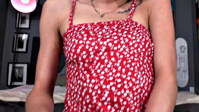 POV amateur skinny GF pussyfucked while talking dirty