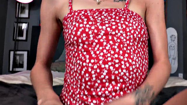 POV amateur skinny GF pussyfucked while talking dirty