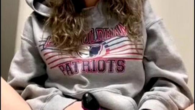 Blonde intensely masturbates with a dildo