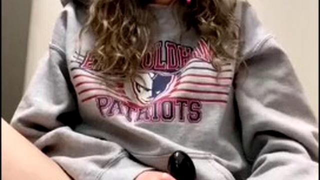 Blonde intensely masturbates with a dildo