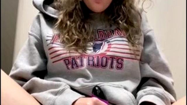 Blonde intensely masturbates with a dildo