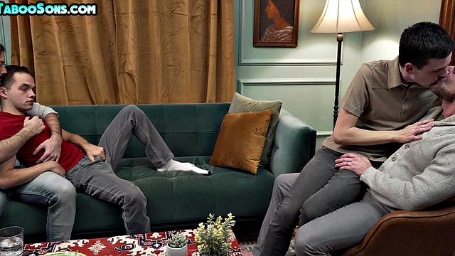 Taboo gaydaddies bareback fuck stepson in orgy