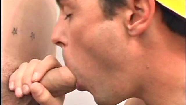 Two straight guys try something new and end up giving each other head-bro code gets a little flexible