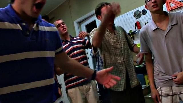 Hazed guy fucked in front of voyeurs for fraternity ticket