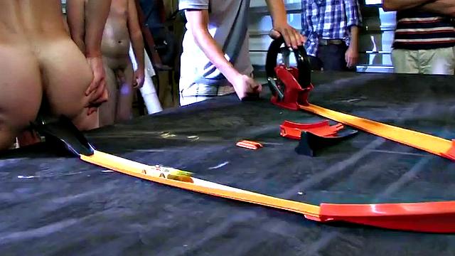 Hazed guy fucked in front of voyeurs for fraternity ticket