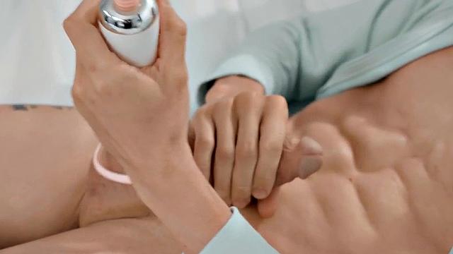 Sexy perverted nympho ebony MILF seduces cumming man