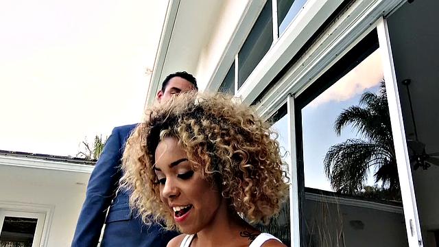 Watch these hot lesbians kiss and lick each other's small butts in the pool, then get ass-to-mouth action!