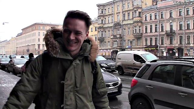 Adorable brunette babe gets nailed in threesome