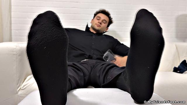 Spy on Zak's Huge Size 14 Feet and Socks - Zak