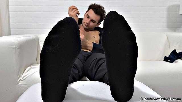 Spy on Zak's Huge Size 14 Feet and Socks - Zak
