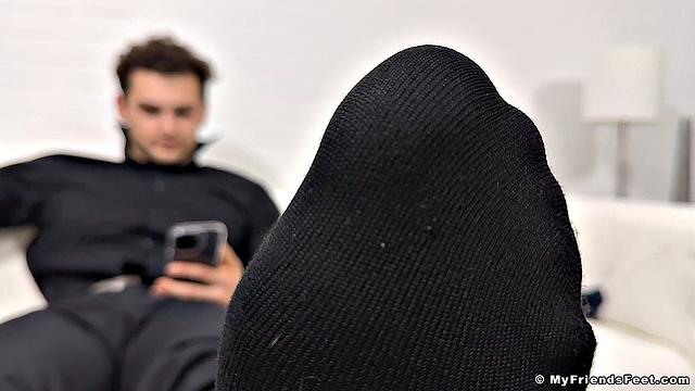 Spy on Zak's Huge Size 14 Feet and Socks - Zak
