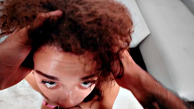 Cutie facefucked by lover in POV