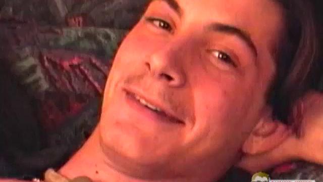 Brad is a tall 19 year old, with dark hair and a whopping 9 inches swinging between his legs. This solo jerk off scene opens with Brad on the bed, wearing nothing but his boxers, and in no time that monster cock is hanging out of the fly.