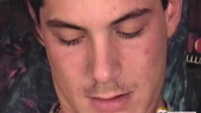 Brad is a tall 19 year old, with dark hair and a whopping 9 inches swinging between his legs. This solo jerk off scene opens with Brad on the bed, wearing nothing but his boxers, and in no time that monster cock is hanging out of the fly.