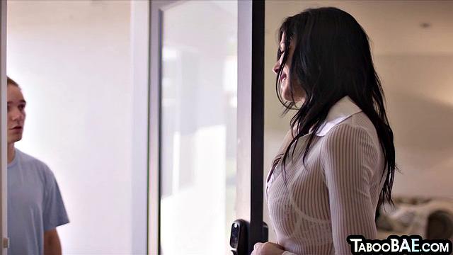 Big-titted slut fucked missionary style