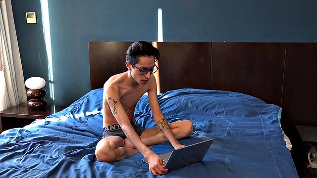 Mark finds super skinny Ivan naked in bed and begging to get laid. After playing with the boy's, Mark gets naked and Ivan goes down on his big dick. Once he has his top boned up, Ivan hops on for a raw ride.