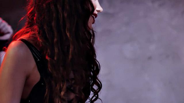 Kinky busty babes go wild in a BDSM orgy with pussy licking, fishnets, and high heels