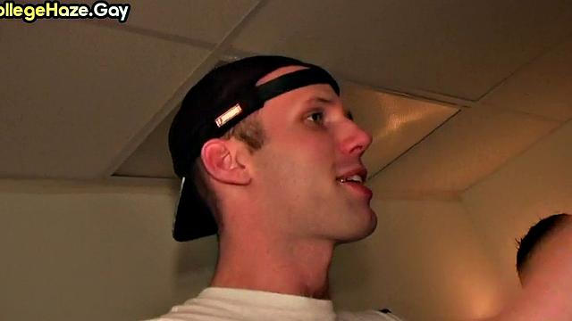 Str8 3some fucked in front of voyeurs in dormitory for fraternity