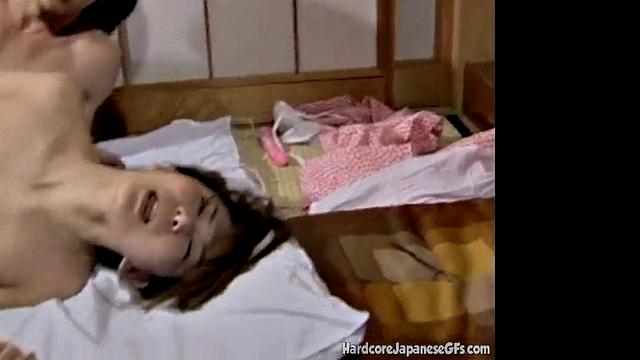 Japanese Babe tied and hardcore threesome